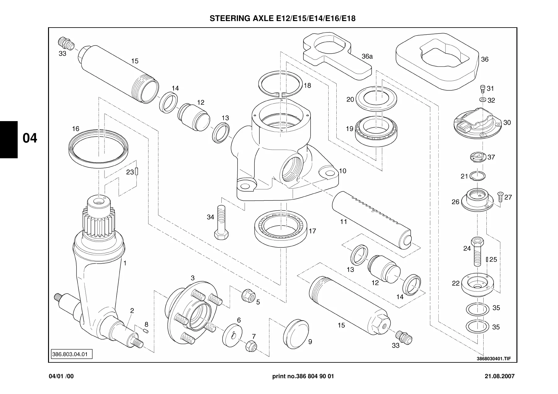 Linde E12 E14 E15 E16 E18 E20 Electric Forklift Spare Parts List - 386 804 90 01 - Image 3