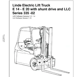 Linde E14 E16 E18 E20 Series 335-02 Forklift Shunt Drive LLC Service Training Manual - PDF