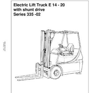 Linde E14 E16 E18 E20 Series 335-02 Shunt Drive Electric Forklift Service Training Manual