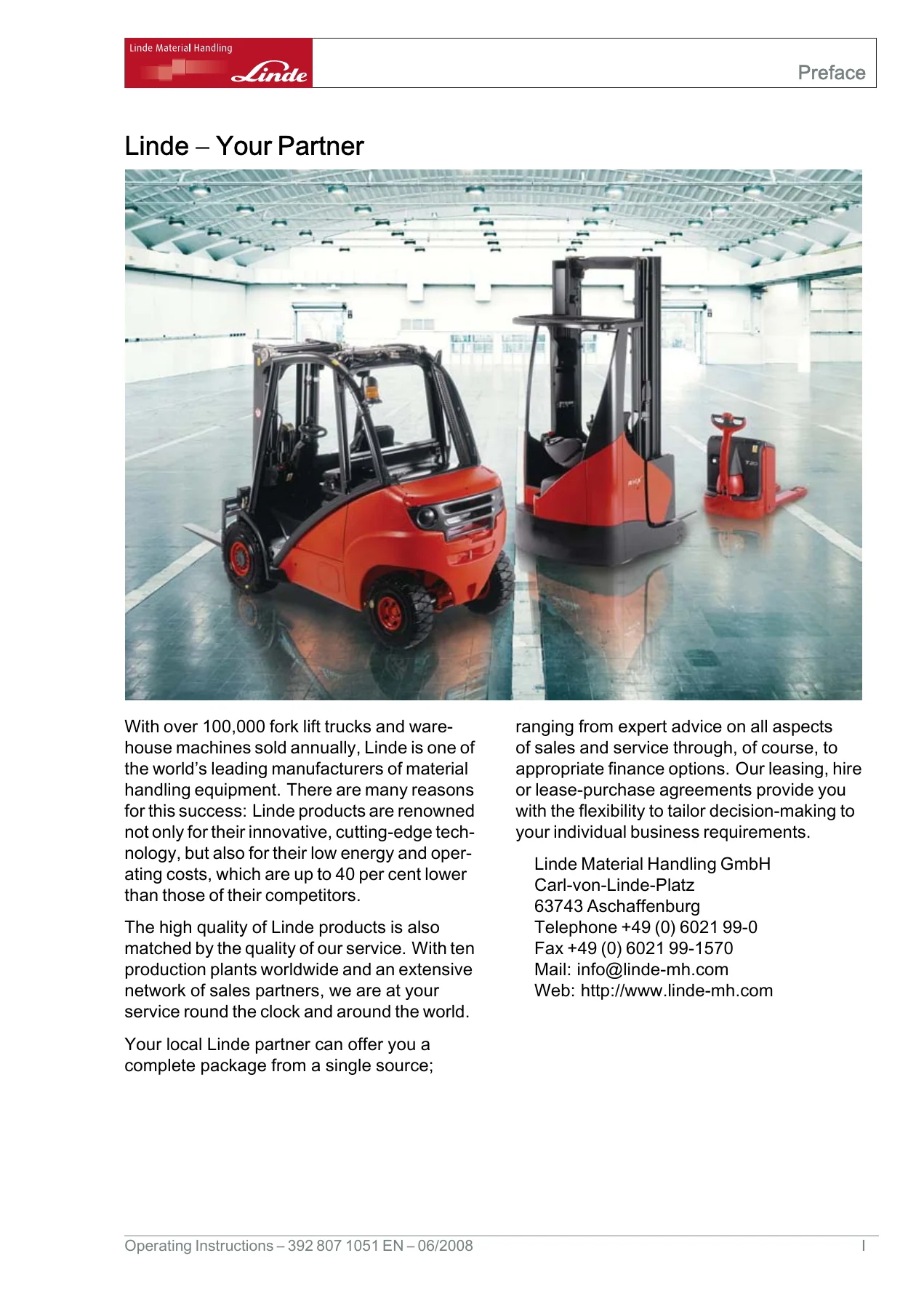 Linde H20T H25T LPG Forklift Operating Instructions Manual 2008 - 392 807 1051 EN PDF - Image 2