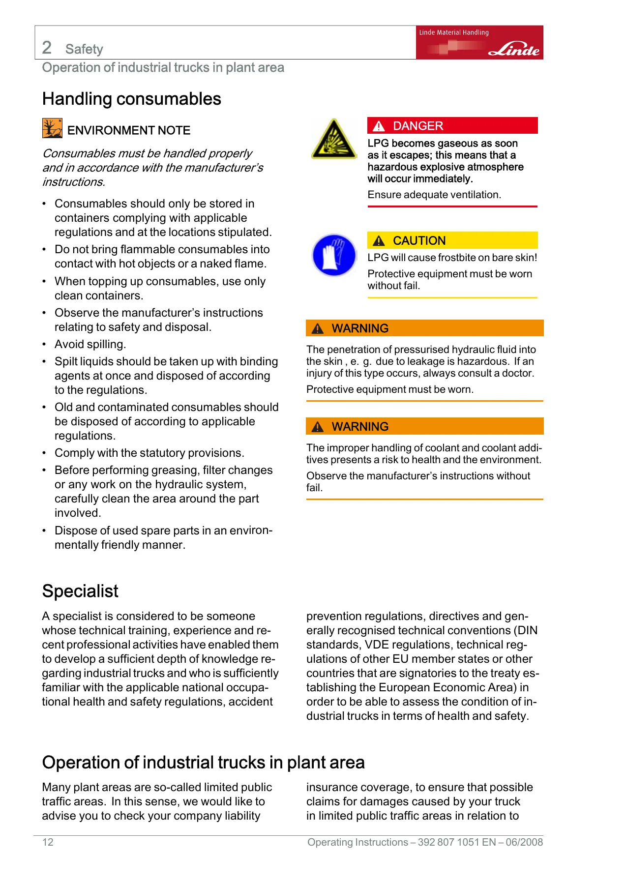 Linde H20T H25T LPG Forklift Operating Instructions Manual 2008 - 392 807 1051 EN PDF - Image 3