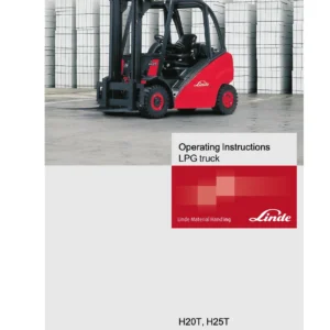 Linde H20T H25T LPG Forklift Operating Instructions Manual 2008 - 392 807 1051 EN PDF