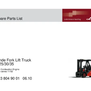 Linde H25 H30 H35 Series 393 Spare Parts List - 3938049001 PDF