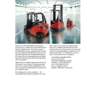 Linde H25D H25T H30D H30T H35D H35T Series 393 Service Training Manual PDF