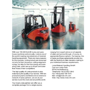 Linde H25D H30D H35D Diesel Forklift Operating Instructions Manual - 393 807 1001