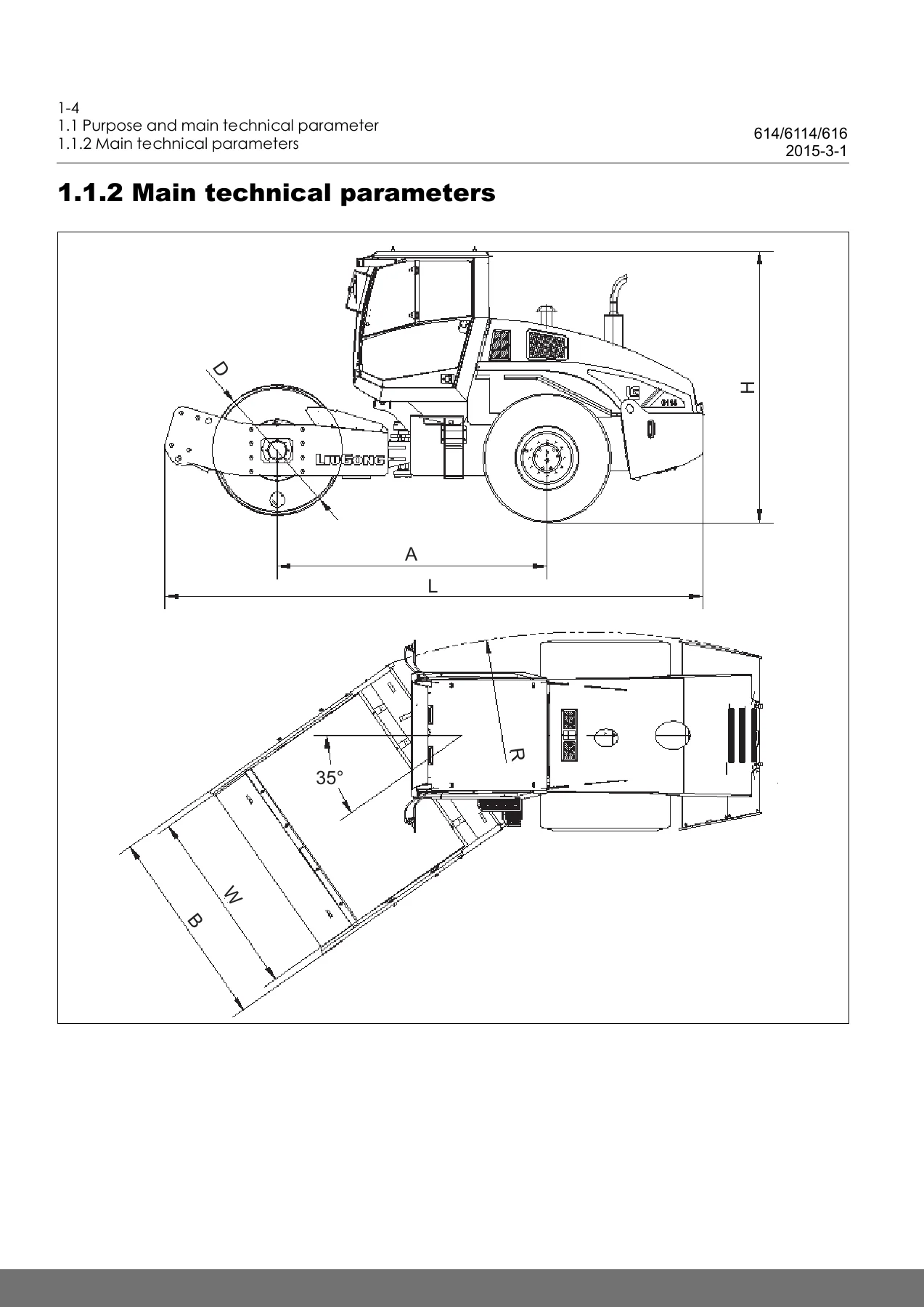 LiuGong CLG614 CLG6114 CLG616 Roller Service Manual 201503001 - Image 2