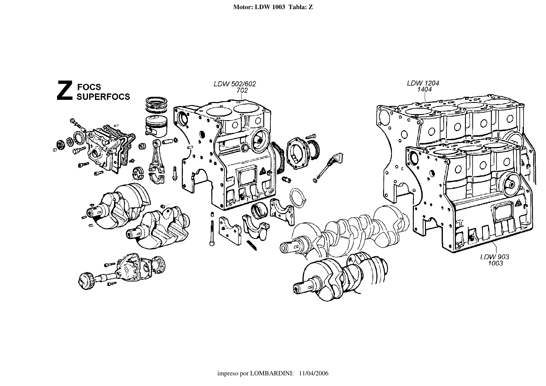 Lombardini Serie FOCS LDW 502-1404 Manual de Taller Motores Diesel - PDF - Image 3