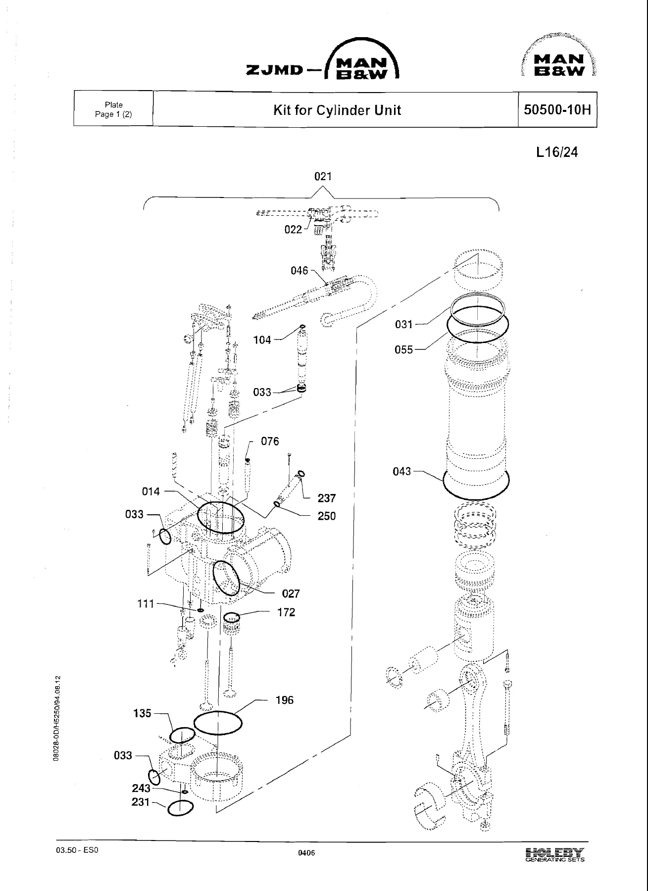 MAN B&W L16/24 Marine Engine Instruction and Parts Book - Complete Workshop & Parts Manual - Image 3