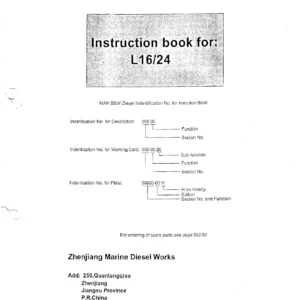 MAN B&W L16/24 Marine Engine Instruction and Parts Book - Complete Workshop & Parts Manual
