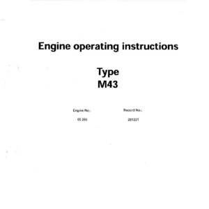 MaK M43 Engine Operating Instructions Manual - Engine 65265 PDF Download