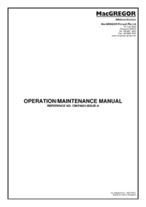 MacGREGOR Plimsoll Deck Machinery Operation & Maintenance Manual CM/P4621 Issue A - 80T BP Rotor Tug Winch & Windlass