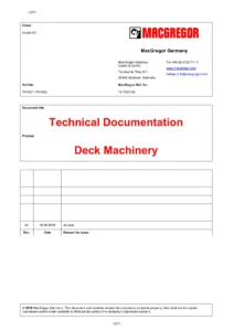 MacGregor Deck Machinery Technical Documentation TK1031 TK1032 - Windlass & Mooring Winch Manual