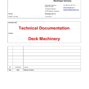 MacGregor Deck Machinery Technical Documentation TK1031 TK1032 - Windlass & Mooring Winch Manual