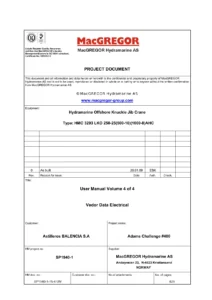 MacGregor Hydramarine HMC 3293 LKO Offshore Knuckle Jib Crane Electrical Vendor Data Manual - Volume 4 of 4 PDF