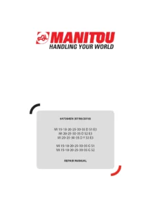 Manitou MI 15-35 D & G Series Forklift Repair Manual - 647364EN - PDF Download