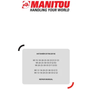 Manitou MI 15-35 D & G Series Forklift Repair Manual - 647364EN - PDF Download