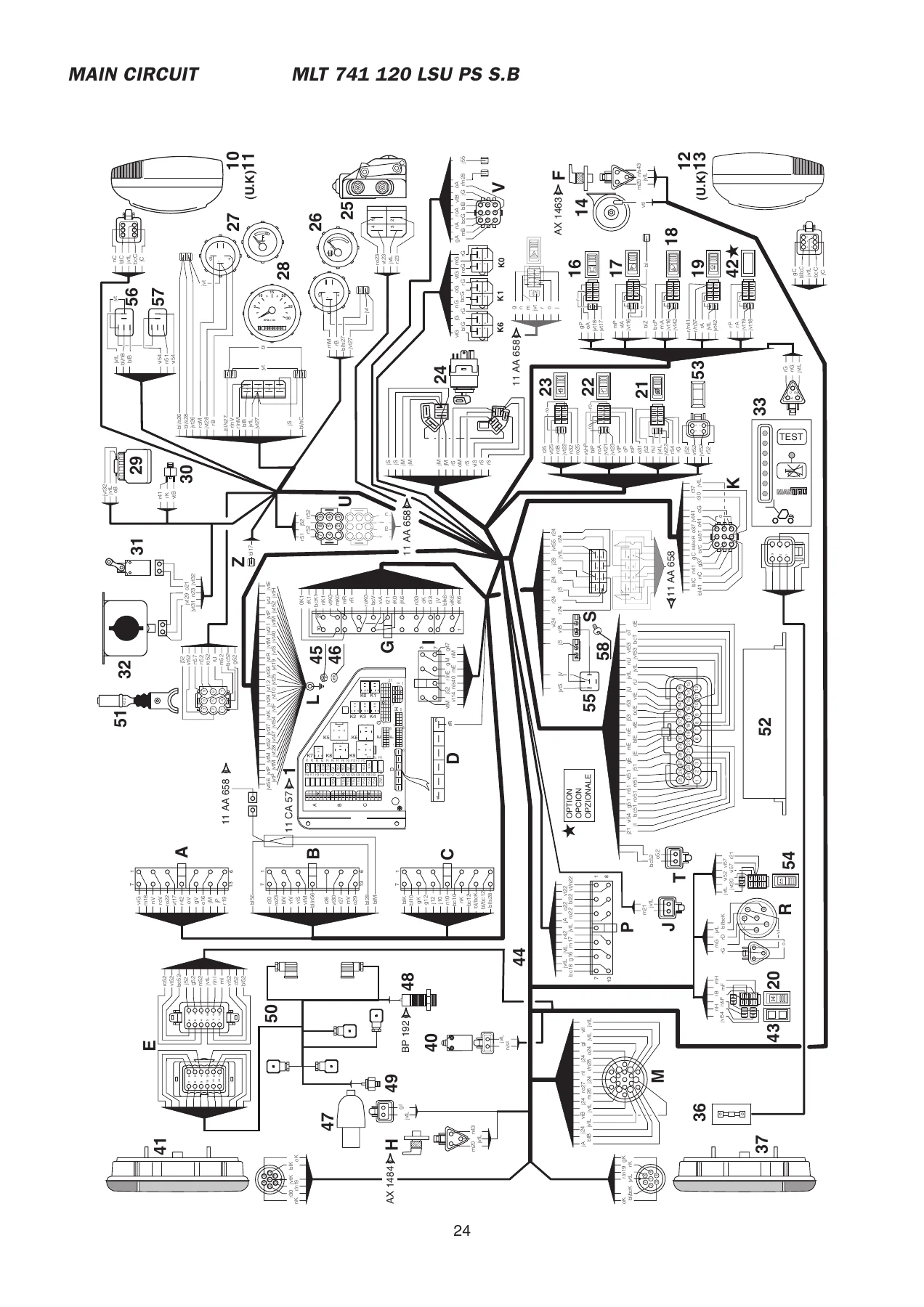 Manitou MT 732 MT 932 MLT 630 634 731 Turbo Series B-E2 Electrical Diagrams Manual - Group 80 PDF - Image 2