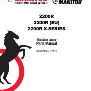 Manitou Mustang 2200R, 2200R EU & 2200R X-Series Skid Steer Parts Manual PDF - 50950174 Rev. G
