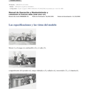 Manual de Operación y Mantenimiento Caterpillar 988B Cargador de Ruedas - PDF en Español
