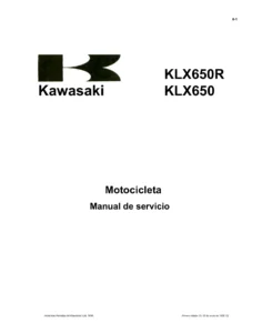 Manual de Servicio Kawasaki KLX650R KLX650 1993 - Descarga PDF Taller Completo