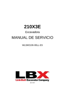 Manual de Servicio LBX Link-Belt 210X3E Excavadora HidrΓ‘ulica - PDF Completo en EspaΓ±ol