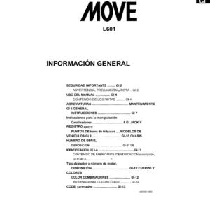 Manual de Taller Daihatsu Move L601 - Guía Completa de Reparación y Servicio PDF