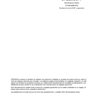 Manual de Taller Doosan DX225LCA Excavadora K1049156SP - PDF en Español