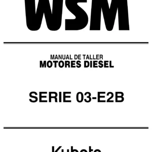 Manual de Taller Motores Diésel Kubota Serie 03-E2B - D1403 D1503 D1703 V1903 V2003 V2203 F2803 - PDF en Español