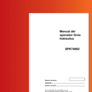 Manual del Operador Grúa Hidráulica Sany Palfinger SPK74002 - Descarga PDF
