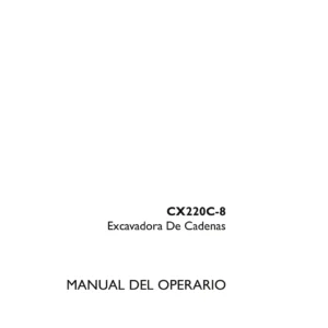 Manual del Operario CASE CX220C-8 Excavadora de Cadenas 91791751 - Descarga PDF