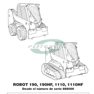 Manual del Usuario JCB Robot 190, 190HF, 1110 y 1110HF – Cargadora Orientable (9801/4323, Serie 888000+)