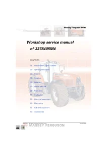 Massey Ferguson 6400 Series Tractor Workshop Service Manual - Introduction, Specifications & Splitting Procedures PDF