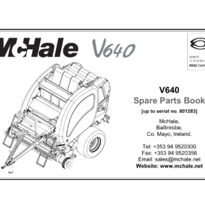 McHale V640 Spare Parts Book PDF Download (Up to Serial 801283)