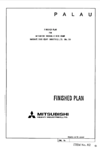 Mitsubishi 30t x 24m (R) Hydraulic Deck Crane Instruction Manual & Finished Plan
