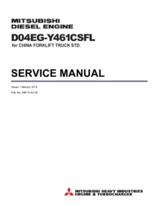 Mitsubishi D04EG-Y461CSFL Diesel Engine Service Manual - China Forklift Truck PDF
