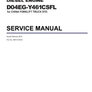 Mitsubishi D04EG-Y461CSFL Diesel Engine Service Manual - China Forklift Truck PDF