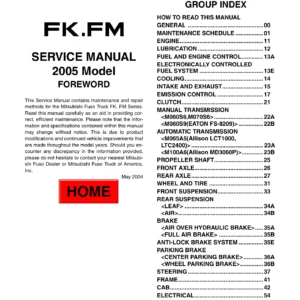 Mitsubishi Fuso FK FM Series 2005 Truck Service Manual - Complete Repair Guide