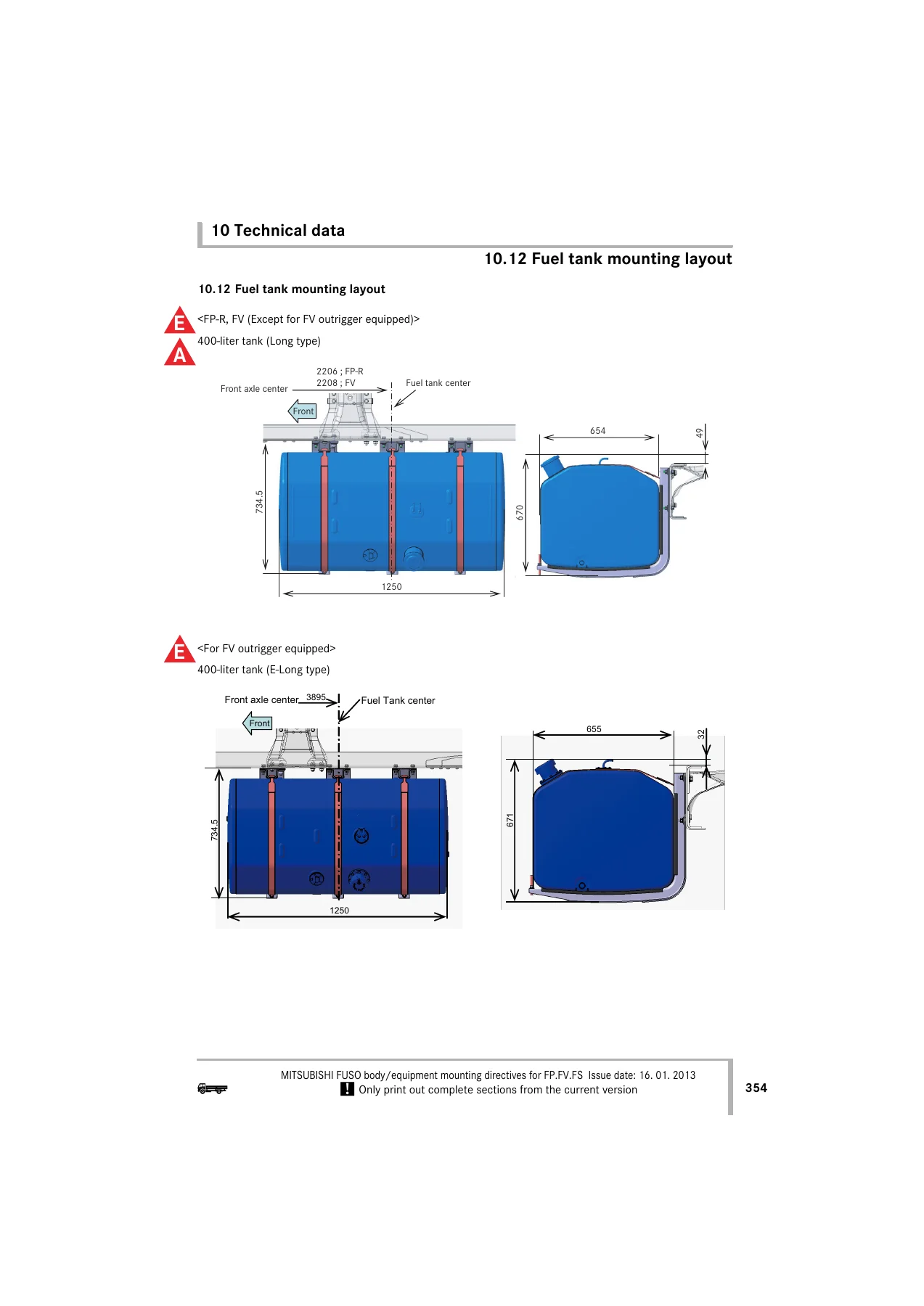 Mitsubishi Fuso FP FV FS Body Equipment Mounting Directives 2013 Australia/New Zealand Technical Manual PDF - Image 2