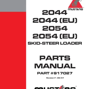 Mustang 2044 2054 (EU) Skid-Steer Loader Parts Manual 917027 - Instant PDF Download