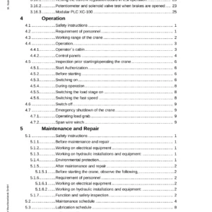 NMF Board Crane DK Vs 35024 30028 Instruction Manual - Order 80793