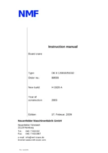 NMF DK II 120016/55032 Board Crane Instruction Manual - 120t Deck Crane PDF