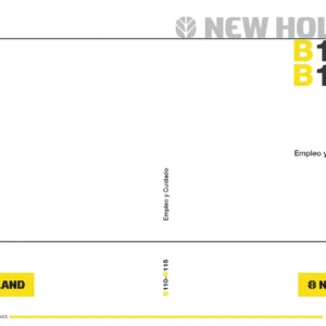 New Holland B110 B115 Tier3 – Manual Empleo y Cuidado (Uso y Mantenimiento) 87534368 PDF Español