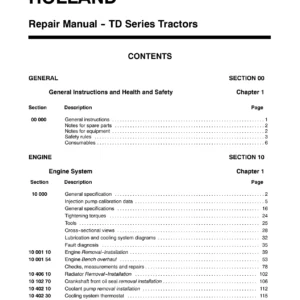 New Holland TD60D TD70D TD80D TD90D TD95D Tractor Service Repair Manual - Full Workshop PDF