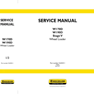 New Holland W170D W190D Stage V Wheel Loader Service Repair Manual 51632411