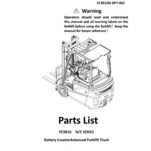 Noblelift FE3R16 N/E Series Battery Forklift Parts List Catalog - FE3R16N-BPT-002