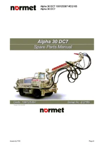 Normet Alpha 30 DC7 Spare Parts Manual 100125397 EQ165 - PDF Download
