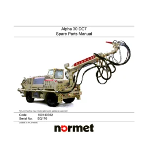 Normet Alpha 30 DC7 Spare Parts Manual 100140362 EQ170 - SB307 Parts Catalog PDF