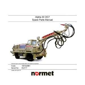 Normet Alpha 30 DC7 Spare Parts Manual - EQ177 Illustrated Parts Catalog PDF