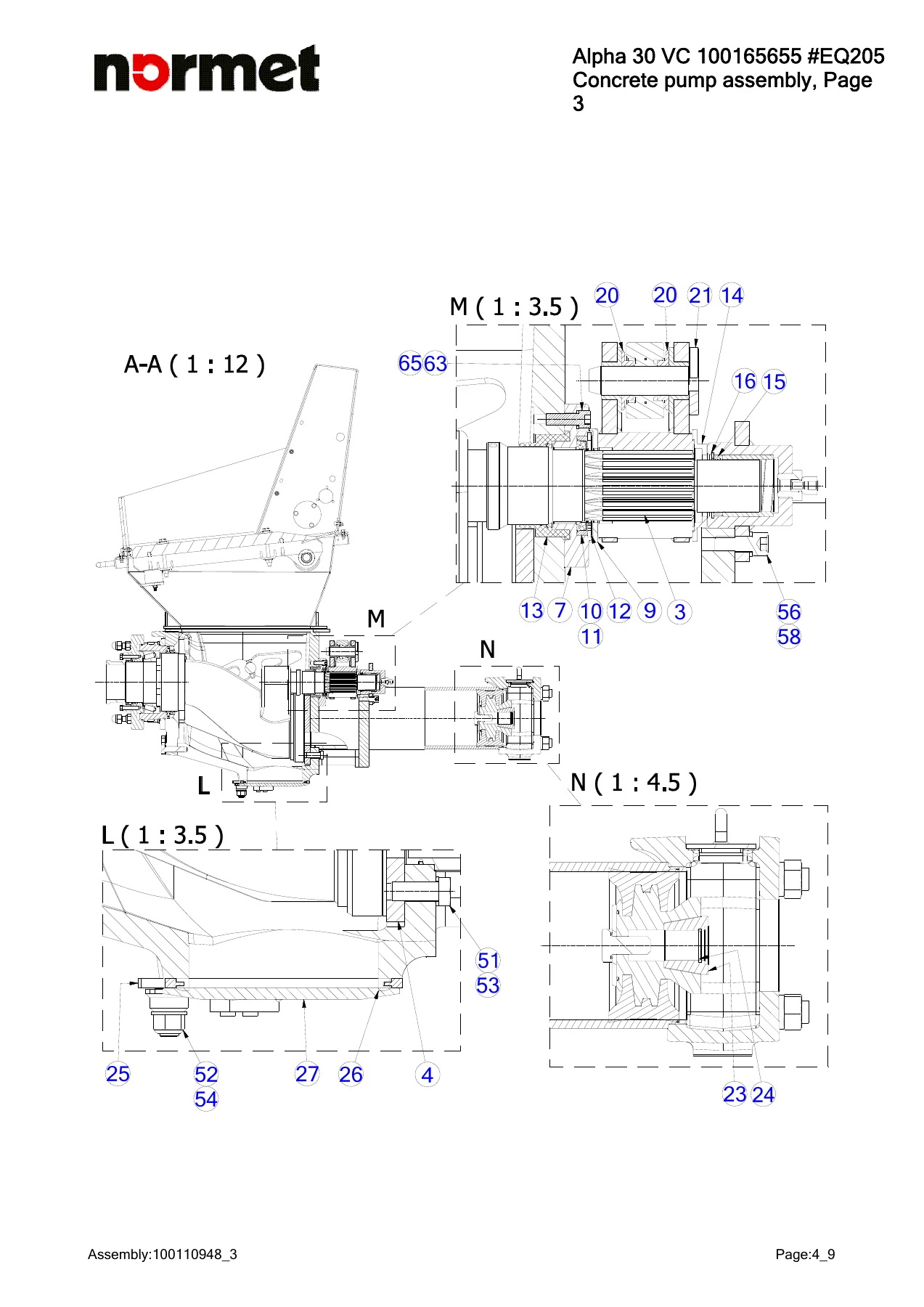 Normet Alpha 30 VC Spare Parts Manual 100165655 EQ205 Illustrated Parts Catalog PDF - Image 3