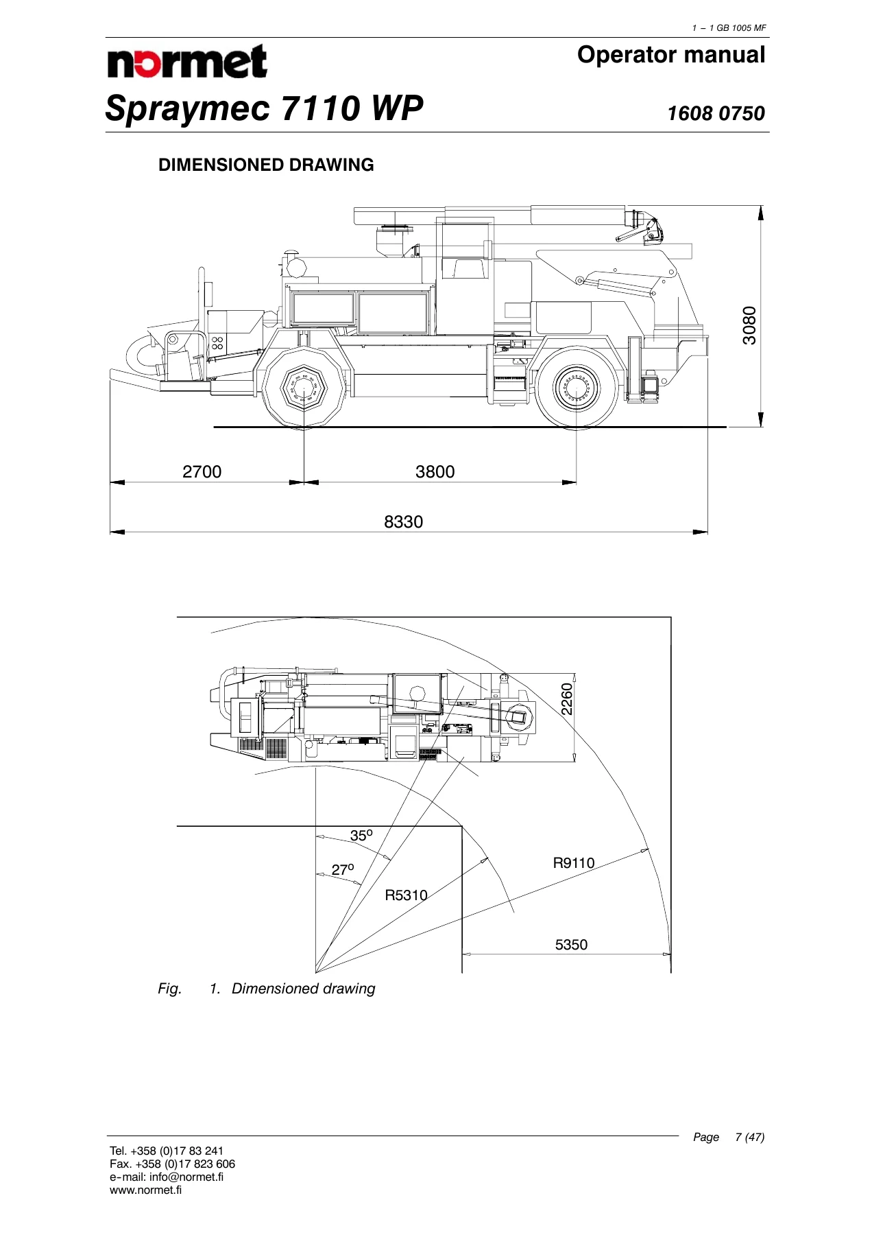 Normet Spraymec 7110 WP Complete Instruction Manual - Operator, Maintenance, Lubrication & Repair Guide PDF - Image 2